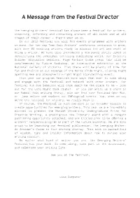 A Message from the Festival Director