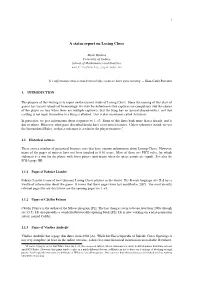A Status Report on Losing Chess