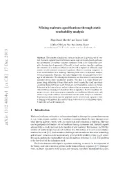 Arxiv:1312.4814V1 [Cs.CR] 17 Dec 2013 Can Be Grouped Into Families, Sets of Malware Sharing a Common Trait