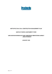 Exploration Boreholes and Subsidence Monitoring Survey Line Extension