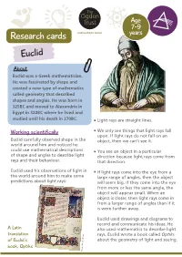 Research Cards Years Euclid About Euclid Was a Greek Mathematician