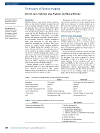Techniques of Fundus Imaging Amit B