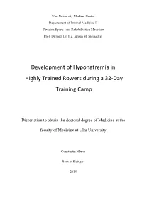 Development of Hyponatremia in Highly Trained Rowers During a 32-Day Training Camp
