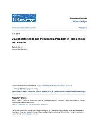 Dialectical Methods and the Stoicheia Paradigm in Plato's Trilogy And