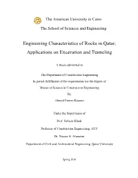 Geotechnical Study of the Rocks in Qatar and Construction Techniques