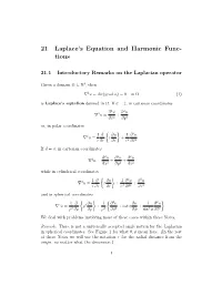 21 Laplace's Equation and Harmonic Func- Tions
