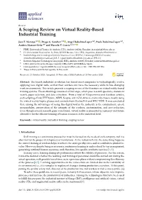 A Scoping Review on Virtual Reality-Based Industrial Training