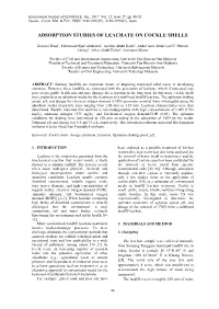 Adsorption Studies of Leachate on Cockle Shells