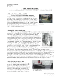 Award Winners (Information and Photos Published in Powerships Issue #275 and #276 and Steamboat Bill Issue #245)