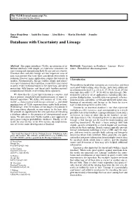Databases with Uncertainty and Lineage