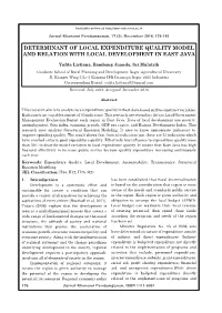 Determinant of Local Expenditure Quality Model and Relation with Local Development in East Java