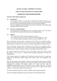 FACULTY of ARTS, UNIVERSITY of JAFFNA Centre for Open and Distance Learning (CODL) BACHELOR of ARTS DEGREE PROGRAM