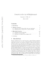 Geometry in the Age of Enlightenment