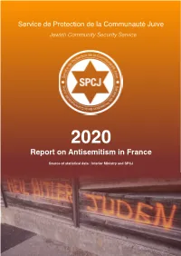 Report on Antisemitism in France in 2020 Antisemitism in France in 2020 Table of Contents