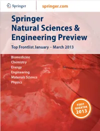 Springer Natural Sciences & Engineering Preview