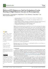 Banlec-Egfp Chimera As a Tool for Evaluation of Lectin Binding to High-Mannose Glycans on Microorganisms