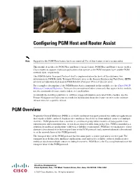 Configuring PGM Host and Router Assist