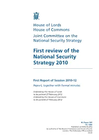 First Review of the National Security Strategy 2010