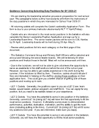 Guidance Concerning Selecting Duty Positions for SY 2020-21