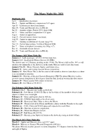 Guide to the Night Sky 2021