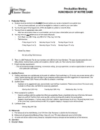 Pre Audition Notes- Hunchback