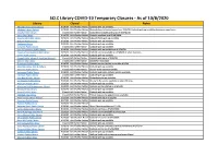 SCLC Library COVID-19 Temporary Closures