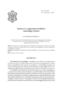 Smoke As a Component of Military Camouflage Systems