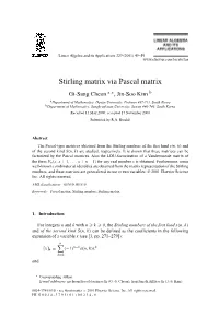 Stirling Matrix Via Pascal Matrix