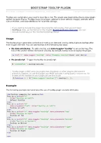 Bootstrap Tooltip Plugin