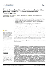 Deep Understanding of Urban Dynamics from Imprint Urban Toponymic Data Using a Spatial–Temporal–Semantic Analysis Approach