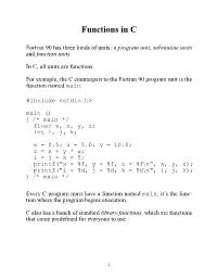 Functions in C