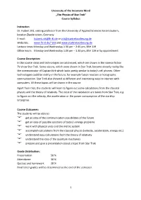 The Physics of Star Trek“ Course Syllabus