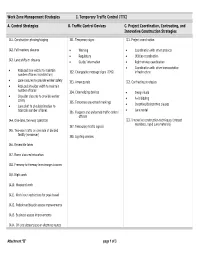 Work Zone Management Strategies I