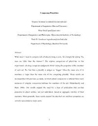 1 Comparing Pluralities Gregory Scontras