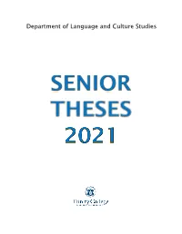 2015 Senior Thesis Booklet