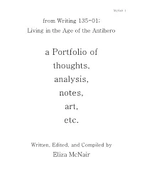 A Portfolio of Thoughts, Analysis, Notes, Art, Etc