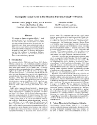 Incomplete Causal Laws in the Situation Calculus Using Free Fluents