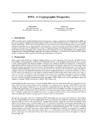 IOTA: a Cryptographic Perspective