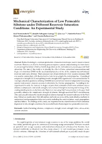 Mechanical Characterization of Low Permeable Siltstone Under Different Reservoir Saturation Conditions: an Experimental Study