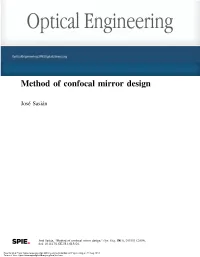 Method of Confocal Mirror Design