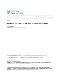 Nietzsche and James on the Value of Constructing Objects