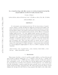 On a Transition from Solar-Like Coronae to Rotation-Dominated Jovian-Like