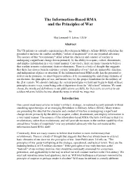 The Information-Based RMA and the Principles of War