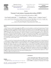 Vitamin D and Primary Hyperparathyroidism (PHPT)