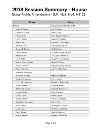 2018 Session Summary - House Equal Rights Amendment - SJ4, HJ2, HJ4, HJ129