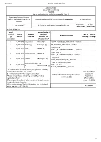 ANNEXURE 5.8 (CHAPTER V, PARA 25) FORM 9 List of Applica Ons For