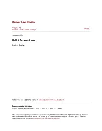 Ballot Access Laws