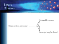 Binary Covalent Common Names