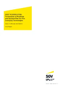 DOST PCIEERD ETDD: Formulation of Roadmap and Sectoral Plan for Five Emerging Technologies