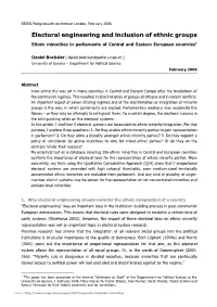 Electoral Engineering and Inclusion of Ethnic Groups